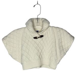 Janie And Jack Ivory Cable Knit Cape Sweater With Toggle Closure. 3-6 Months.